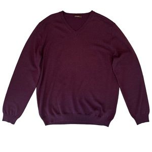 J. McLaughlin Men’s Maroon V-Neck Sweater